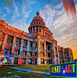Austin Texas Capitol Building Digital Art